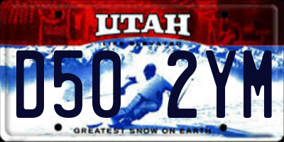 UT license plate D502YM