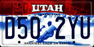 UT license plate D502YU