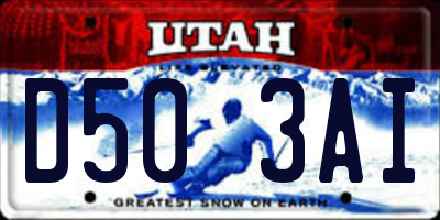 UT license plate D503AI
