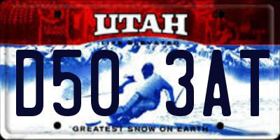 UT license plate D503AT