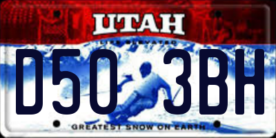 UT license plate D503BH