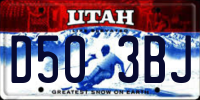 UT license plate D503BJ