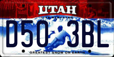UT license plate D503BL