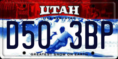UT license plate D503BP