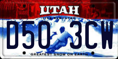 UT license plate D503CW