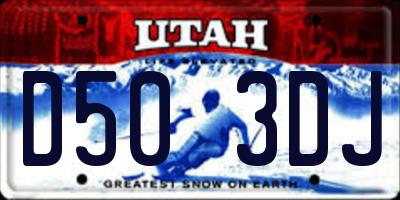 UT license plate D503DJ