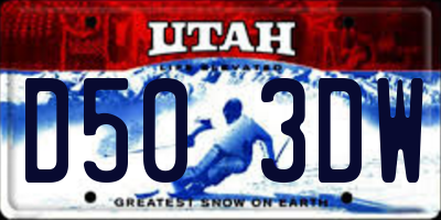 UT license plate D503DW