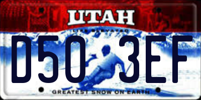 UT license plate D503EF