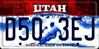 UT license plate D503EJ