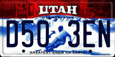 UT license plate D503EN