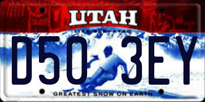 UT license plate D503EY