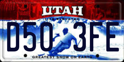 UT license plate D503FE
