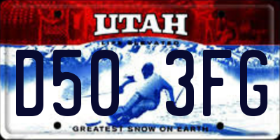 UT license plate D503FG