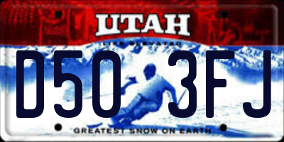 UT license plate D503FJ