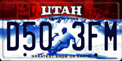 UT license plate D503FM