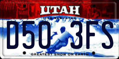 UT license plate D503FS