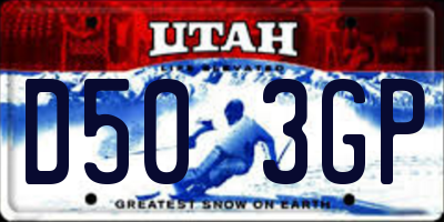 UT license plate D503GP