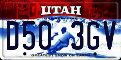 UT license plate D503GV