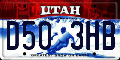 UT license plate D503HB