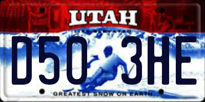 UT license plate D503HE