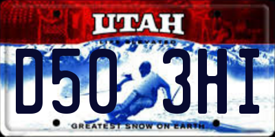 UT license plate D503HI