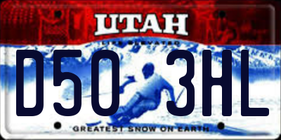 UT license plate D503HL