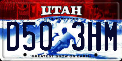 UT license plate D503HM