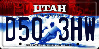 UT license plate D503HW