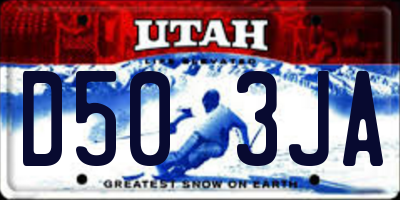 UT license plate D503JA