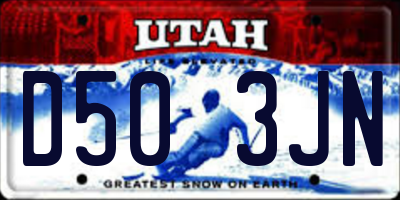 UT license plate D503JN