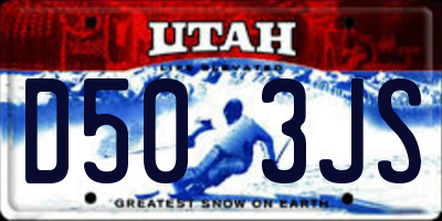 UT license plate D503JS