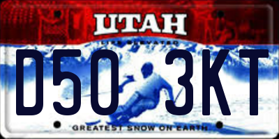UT license plate D503KT
