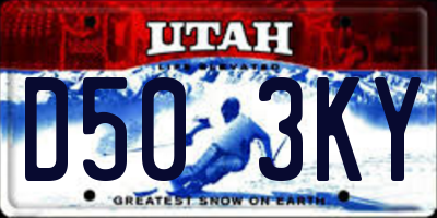 UT license plate D503KY