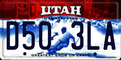UT license plate D503LA