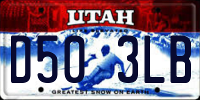 UT license plate D503LB