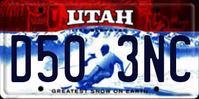UT license plate D503NC