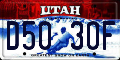 UT license plate D503OF