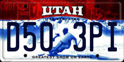 UT license plate D503PI