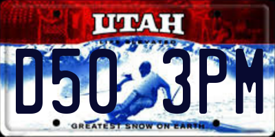 UT license plate D503PM