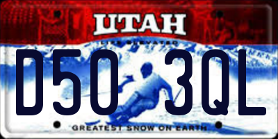 UT license plate D503QL