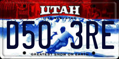 UT license plate D503RE