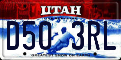 UT license plate D503RL