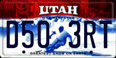 UT license plate D503RT
