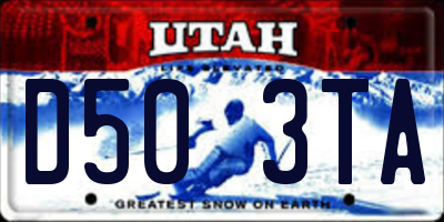 UT license plate D503TA