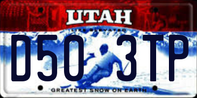UT license plate D503TP