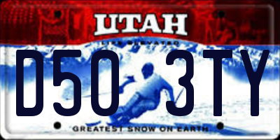 UT license plate D503TY