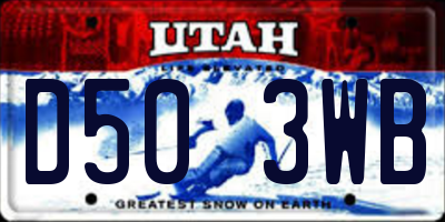 UT license plate D503WB