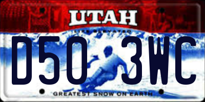 UT license plate D503WC