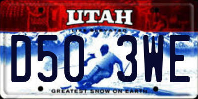 UT license plate D503WE