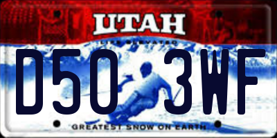 UT license plate D503WF